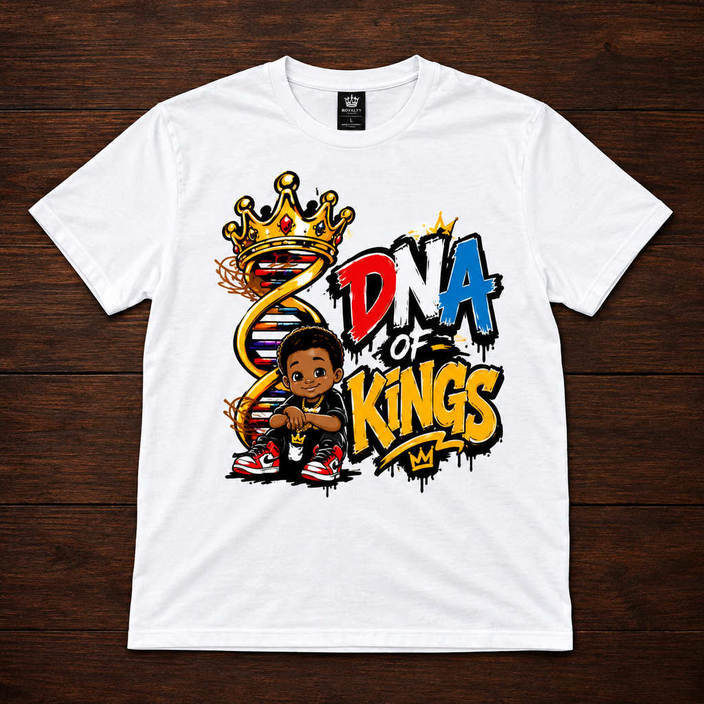 Motto Company Clothing DNA of Kings Red, White & Blue Tee