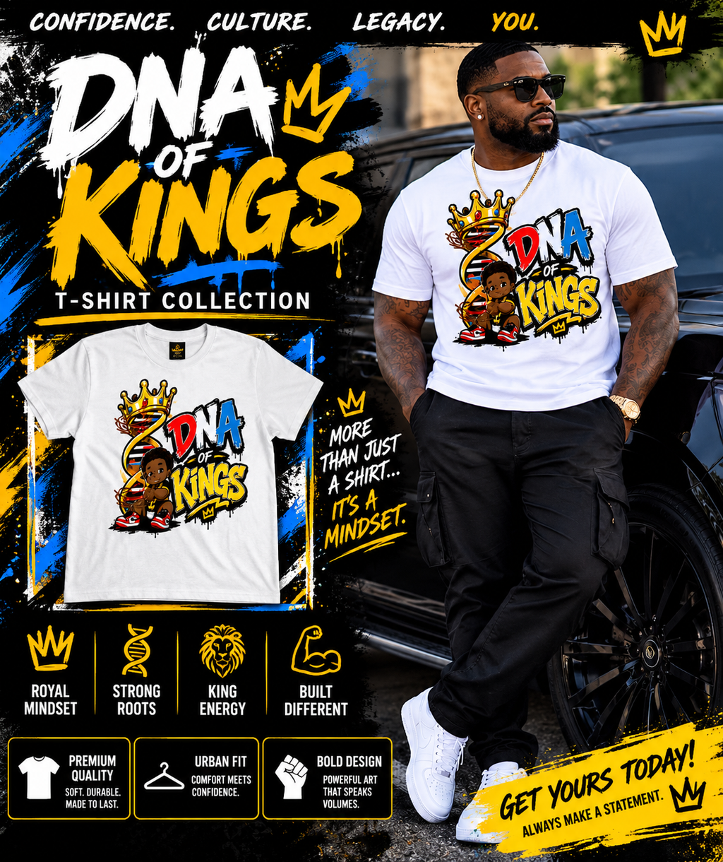 Motto Company Clothing DNA of Kings Red, White & Blue Tee