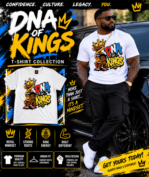 Motto Company Clothing DNA of Kings Red, White & Blue Tee