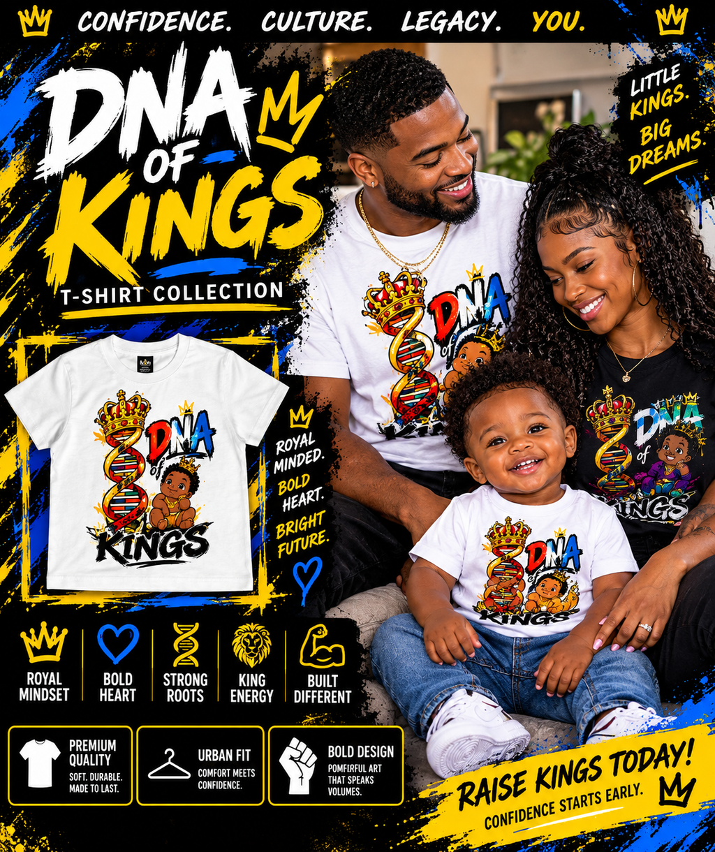 Motto Company Clothing DNA of Kings Red, White & Blue Tee