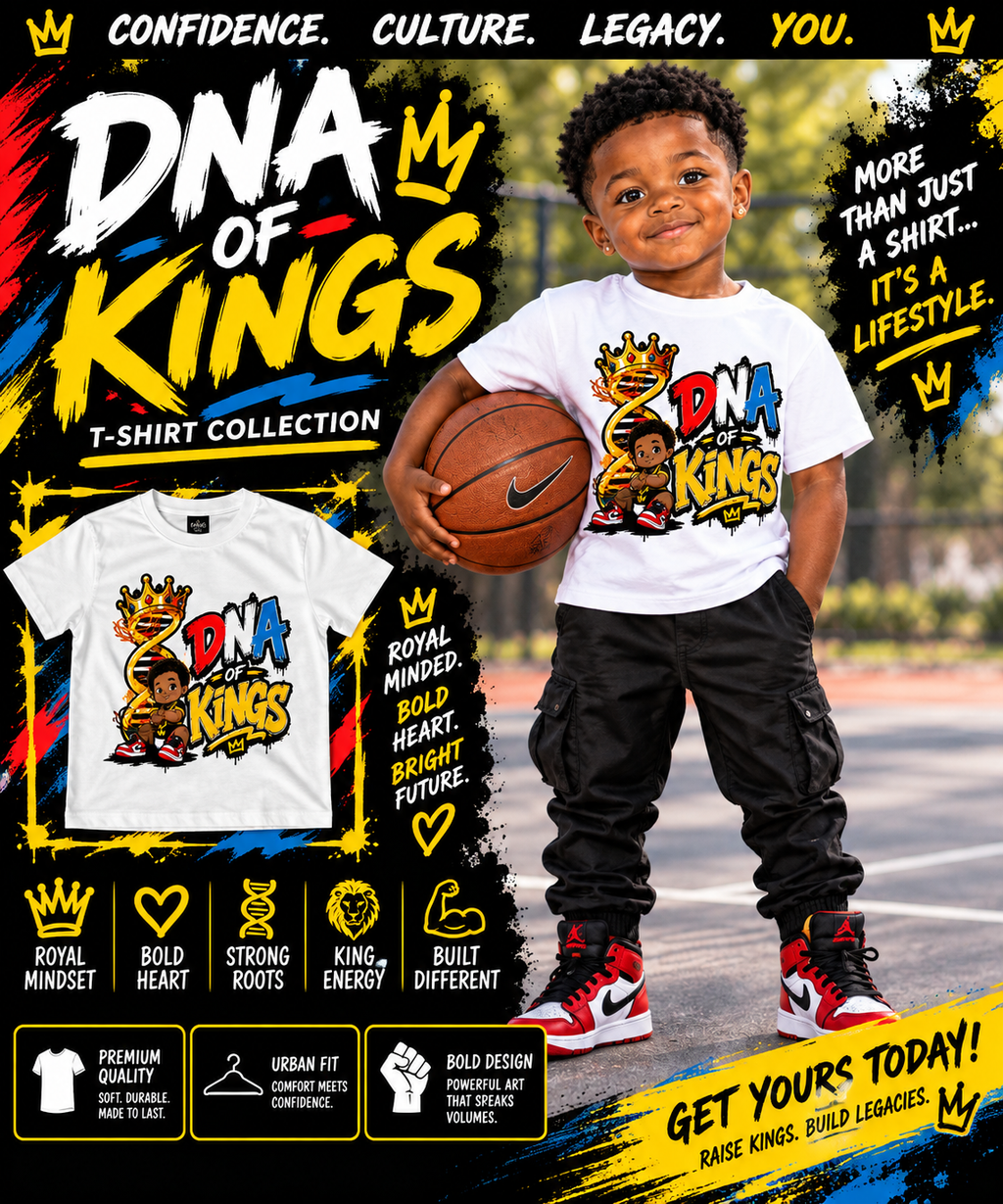 Motto Company Clothing DNA of Kings Red, White & Blue Tee