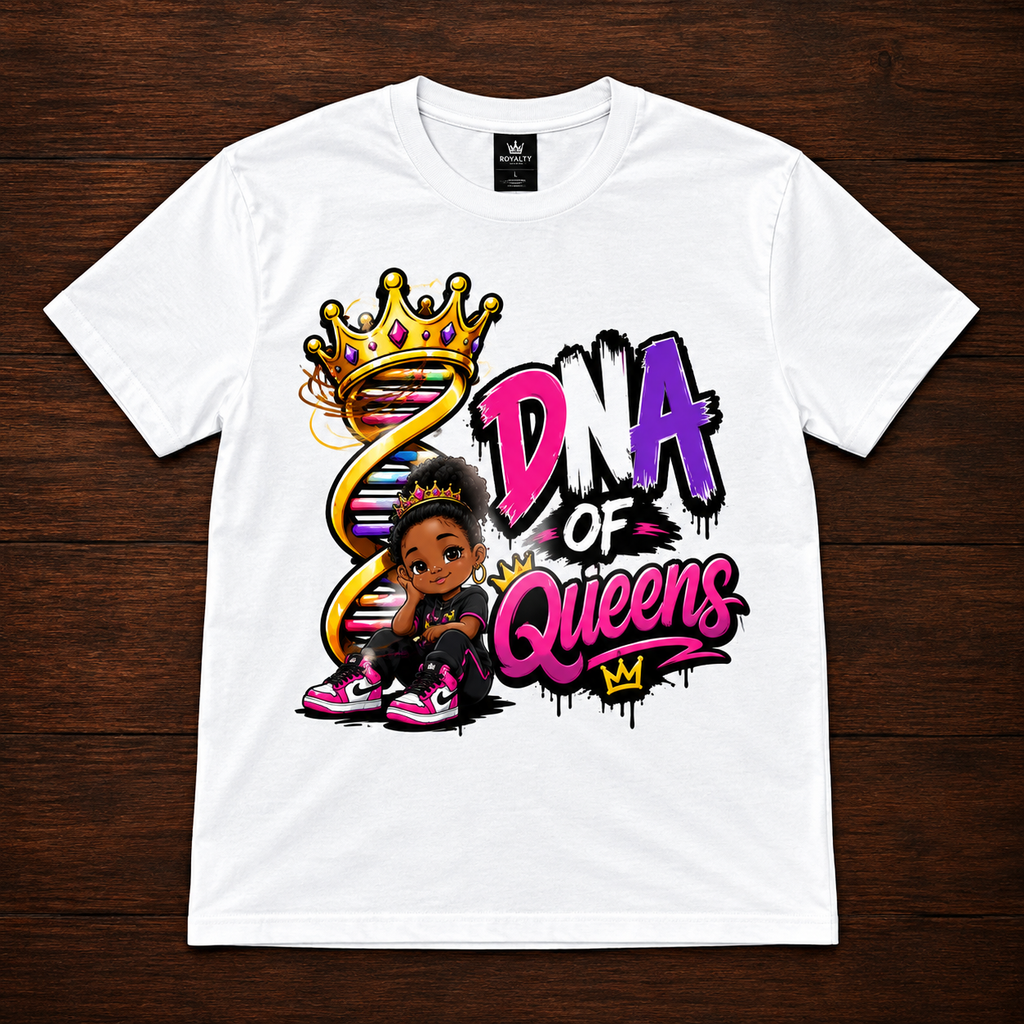 Motto Company Clothing DNA of Queens Pink, White & Purple Tee
